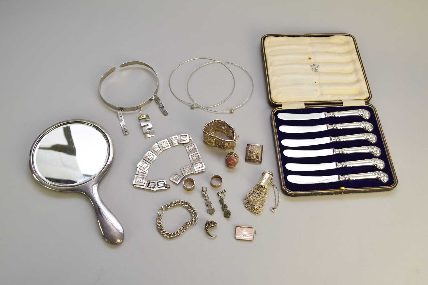 A collection of jewellery and silver