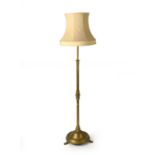 An early 20th century brass telescopic standard lamp