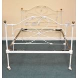 An Edwardian painted iron bedstead