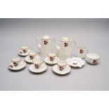 A Denstone College School crested coffee set