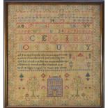 A 19th century sampler, Sarah Hodgson, 1836