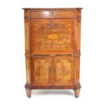 A 19th century inlaid walnut and mahogany escritoire