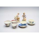 Caughley tea bowls and saucers and other ceramics