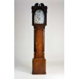A George III oak painted dial longcase clock, Tibbot of Newtown