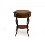 A 19th century French, brass mounted, boxwood and sycamore marquetry veneered, oval jardiniere