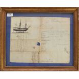 NAVAL DOCUMENT. Autograph letter to Josiah Burchett, Secretary to the Admiralty