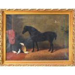 Arthur Batt (British 1846-1911) Horse in a Stable Yard