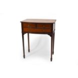 A reproduction mahogany bow-front occasional table