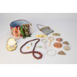 A collection of various pieces of costume jewellery