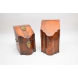 Two George III mahogany knife boxes