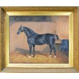 A* Clovik (British, late 19th/early 20th century), a black stallion, 'Fashion', oil