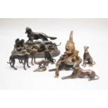 A reproduction bronze after Pierre Jules Mene, with three further reproductions and 6 models (9)