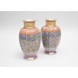 A near pair of Coalport vases. circa 1875-85
