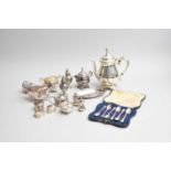 A collection of silver and plated wares