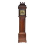 A George III brass-dial oak 30hr longcase clock