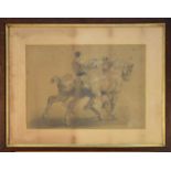 British School (19th Century) Two Horses with Rider