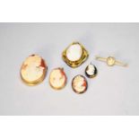 A collection of cameo jewellery