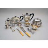 A collection of silver and plated wares