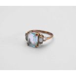 A 9ct gold blue topaz ring