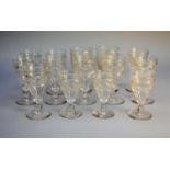 A suite of thirty cut lead crystal glasses, 20th century