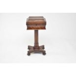 A Victorian rosewood pedestal teapoy
