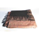 An Edwardian silk piano shawl and a paisley shawl