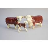 Beswick Hereford Cattle family group