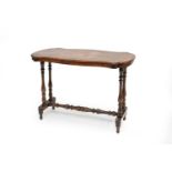 A late Victorian inlaid walnut occasional table