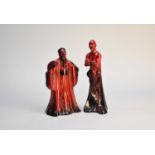 Royal Doulton flambe figures of 'Genie' HN2999 and 'Confucius' HN3314
