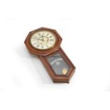 Two mahogany drop dial wall clocks