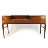 A 19th century inlaid mahogany converted spinet