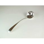 A George III Scottish silver soup ladle
