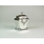 A Victorian silver tea caddy