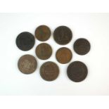A small collection of 18th and 19th century copper tokens