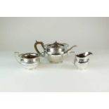 A George V three piece silver tea service