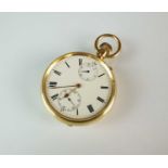 A Gentleman's late Victorian 18ct gold open face pocket watch