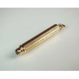 A 9ct gold retractable pencil by Sampson Mordan & Co