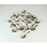 A collection of ten silver caddy spoons