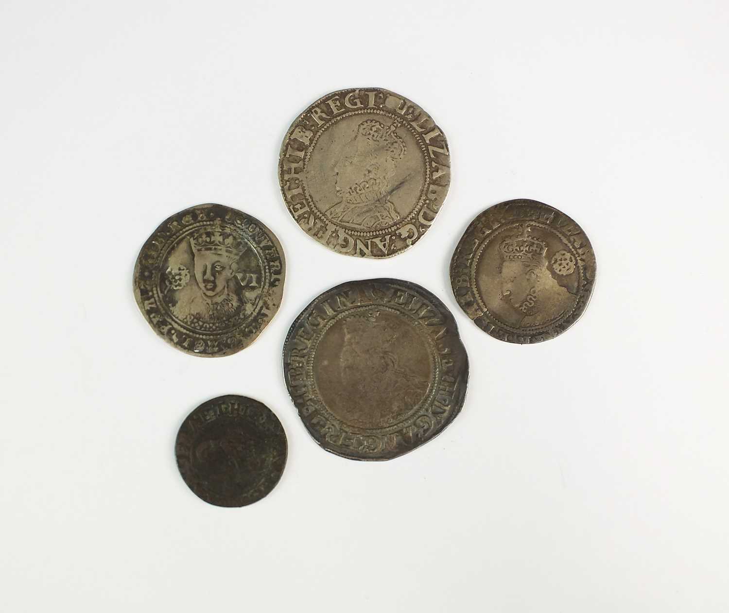A collection of five coins
