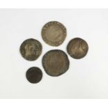 A collection of five coins