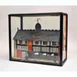 A cased model/diorama of the Market Hall in Llanidloes, circa 1900