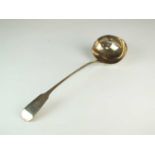 A George III Fiddle pattern silver soup ladle
