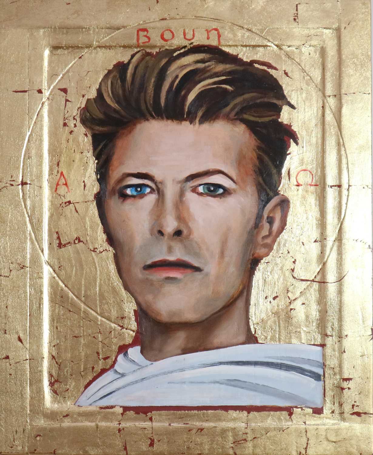 Edward Bell (British Contemporary) David Bowie Golden Icon Portrait