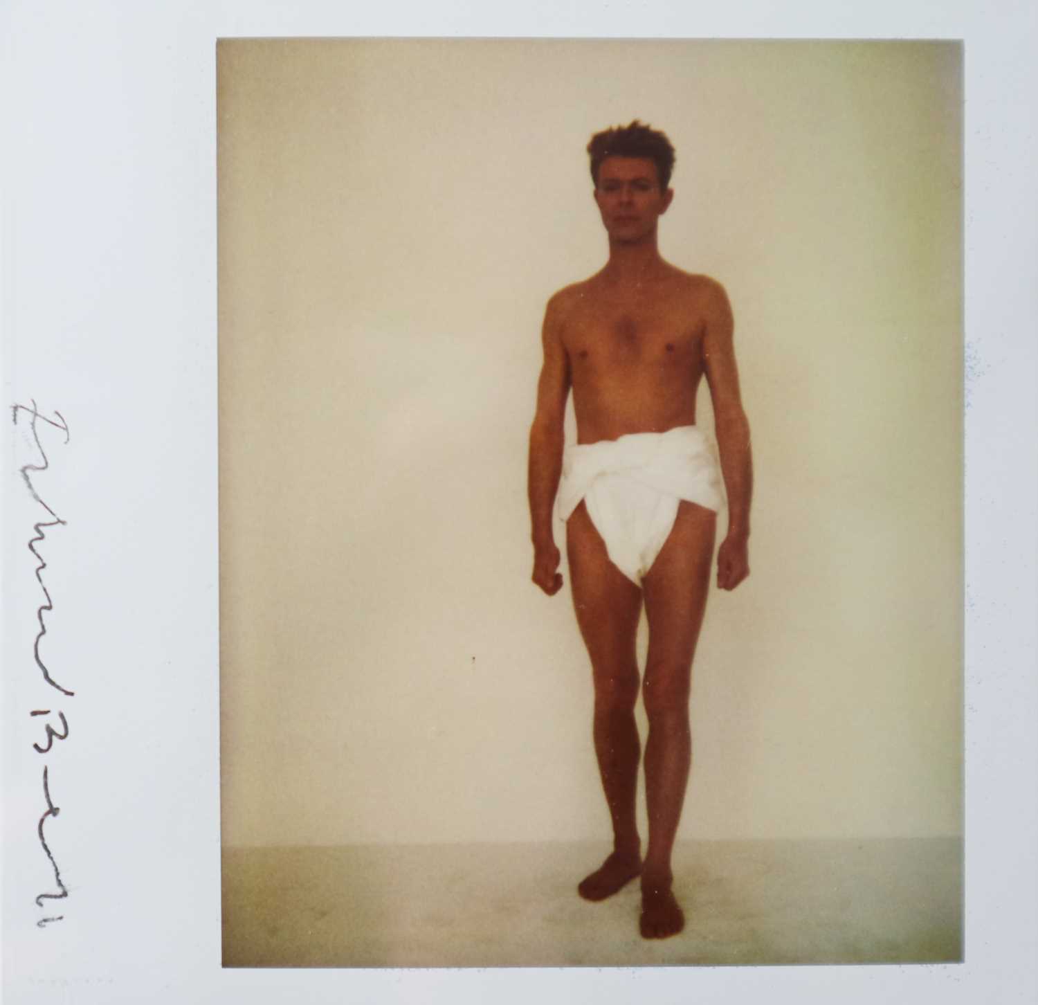 Edward Bell (British Contemporary) Polaroid of David Bowie in a Toga