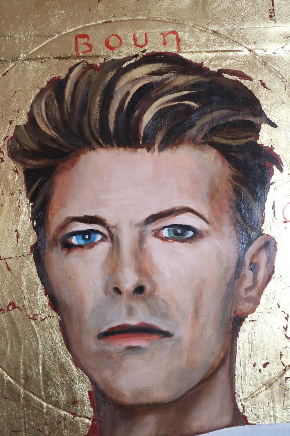 Edward Bell (British Contemporary) David Bowie Golden Icon Portrait - Image 2 of 4