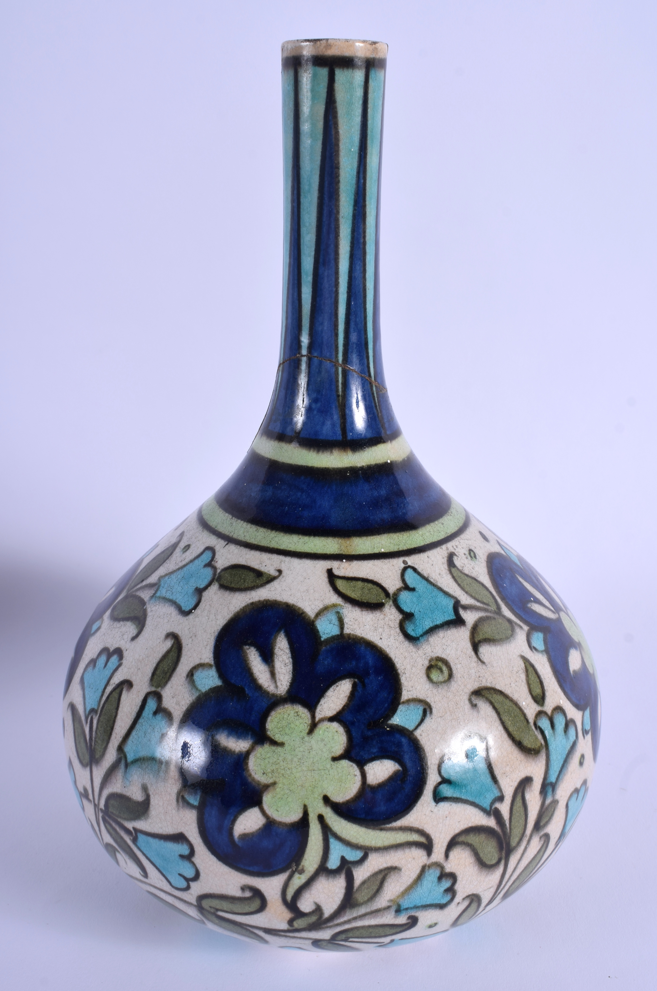 A BURMANTOFTS ARTS AND CRAFTS POTTERY VASE painted in the Persian style. 26 cm high. - Image 3 of 6