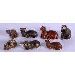 SEVEN 19TH CENTURY JAPANESE MEIJI PERIOD KUTANI PORCELAIN ZODIAC ANIMALS modelled in various forms a