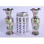 A VERY RARE PAIR OF LATE 19TH CENTURY CHINESE ENAMELLED SILVER VASES possibly by Bao Cheng, Beijing,