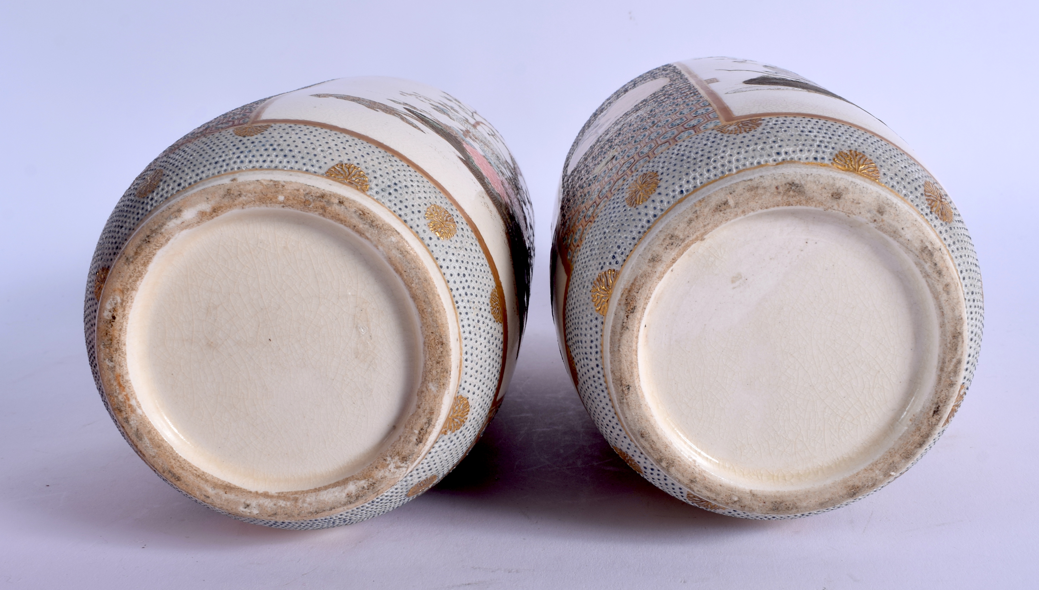 A PAIR OF 19TH CENTURY JAPANESE MEIJI PERIOD SATSUMA VASES painted with bonzai trees and high tables - Image 6 of 19