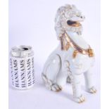 A LOVELY 19TH CENTURY JAPANESE MEIJI PERIOD ARITA PORCELAIN LION Koransha mark, Yuzan, modelled scow